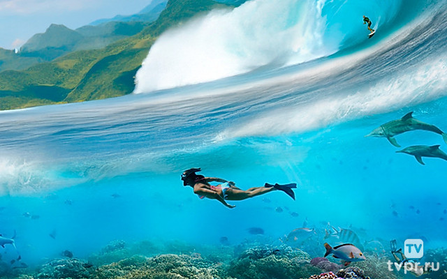Серфинг на Таити 3D