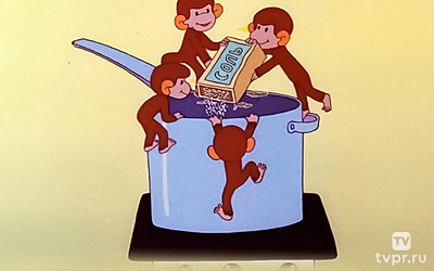 Как обезьянки обедали