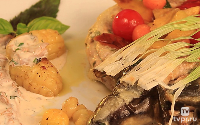 Балтийский угорь с овощами