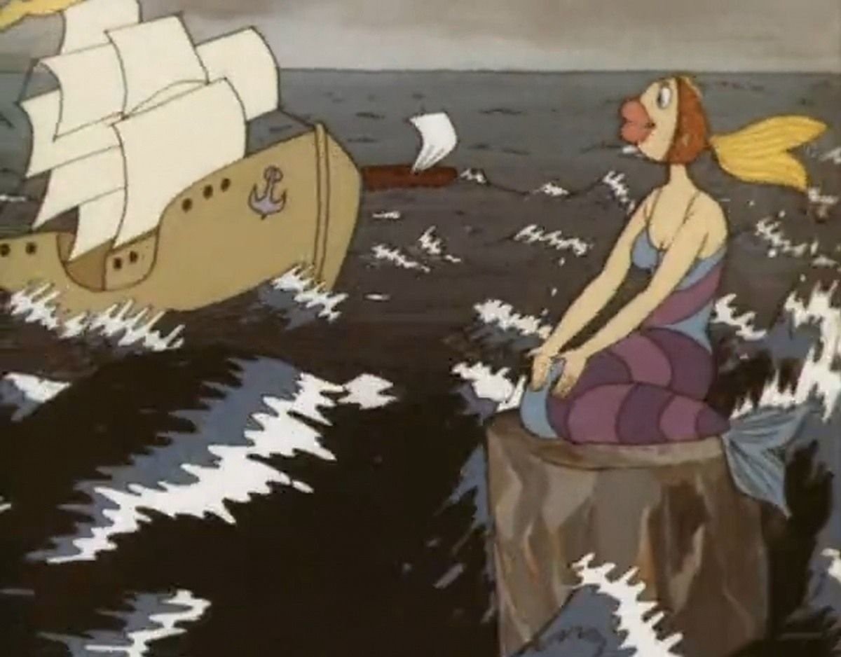 в море ветер в море буря мультфильм